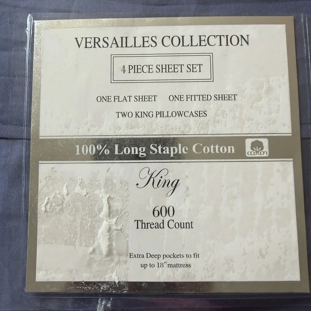 King Sheet Set Xtra Deep. 100% Cotton. Slate Blue. NEW